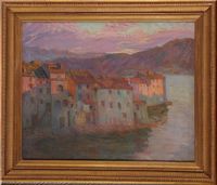 1911 village de Corse au coucher de soleil. Droits photo famille Tonnelier